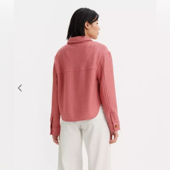 Levi’s cropped shaket jacket pink wool blend sz S - Picture 2 of 8
